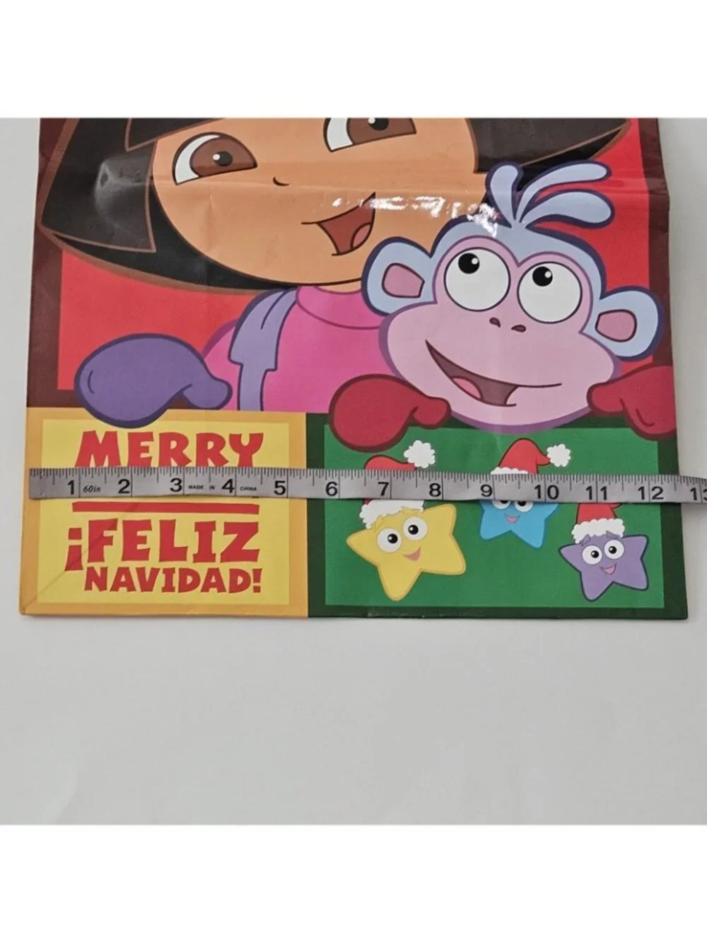 Dora Explorer Gift Bag Merry Christmas Feliz Navidad 12.5